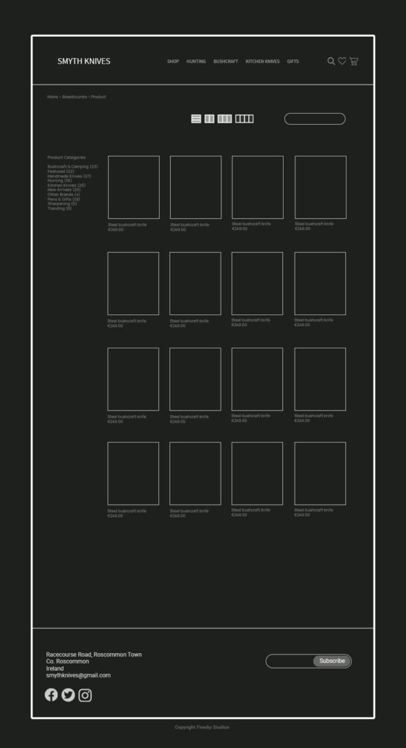 Collection page wireframe